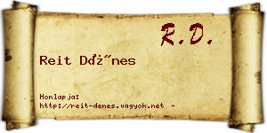 Reit Dénes névjegykártya